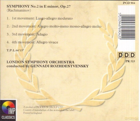 Unknown Artist: Rachmaninov: Symphony No. 2 In E Minor, Op. 27 [CD]