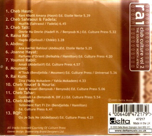 Rai - Club Culture Vol. 2 - The Sound Of North Africa [CD]