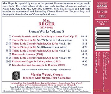 Max Reger: Reger: Organ Works, Vol. 8 [CD]