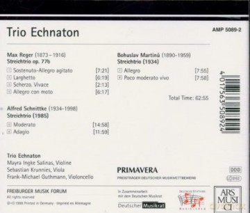 Trio Echnaton: Reger:martinu:string Trios [CD]