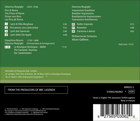Philharmonia Orchestra: Respighi - Pini Di Roma; La Boutiqu Fantastique [CD]