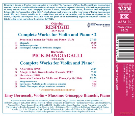 Emy Bernecoli: Respighi: Works for Violin 2 [CD]
