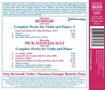 Emy Bernecoli: Respighi: Works for Violin 2 [CD]