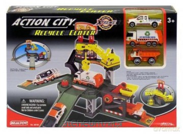 Zestaw centrum recyclingu + 3 auta Action City [ZABAWKA]