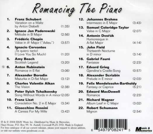 Romancing the Piano: Romancing The Piano [CD]