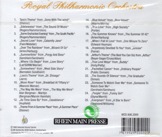Royal Philarmonic Orchestra: Royal Philarmonic Orchestra-Classic Movie Themes 1 [CD]
