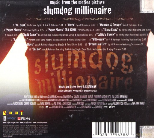 Slumdog Millionaire soundtrack (Milioner z Ulicy) [CD]