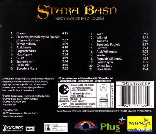 Stara Baśń. Kiedy Słońce Było Bogiem soundtrack [CD]