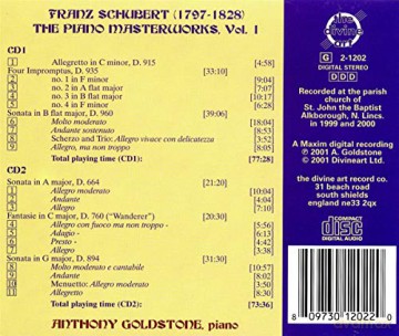 Anthony Goldstone: Schubert - Piano Masterworks, Vol 1 [2CD]
