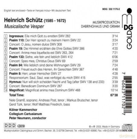 H. Schutz: Schutz: Vespers [CD]