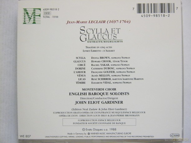 Gardiner: Scylla Et Glaucus [CD]
