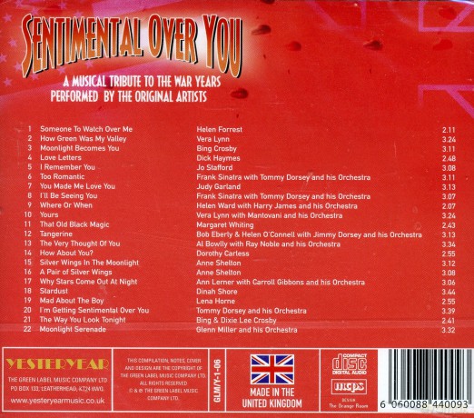 Helen Forrest: Sentimental Over You - A Musical Tribute To The War Years Performed By The Original Artists [CD]