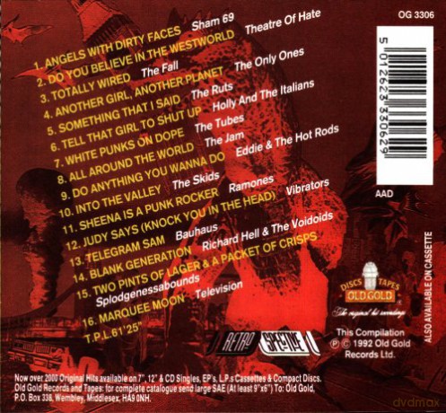 Old Gold) History of Punk 3 (1992: Sham 69, Ramones, Tubes, Theatre Of Hate, Ruts.. [CD]