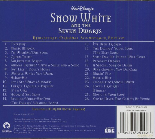 Snow White And The Seven Dwarfs [CD]