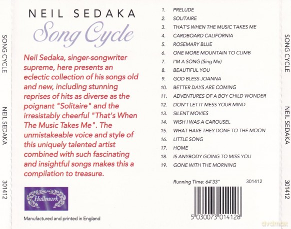 Neil Sedaka: Song Cycle [CD]