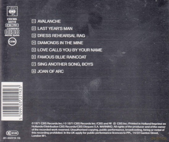 Leonard Cohen: Songs of Love and Hate [CD]