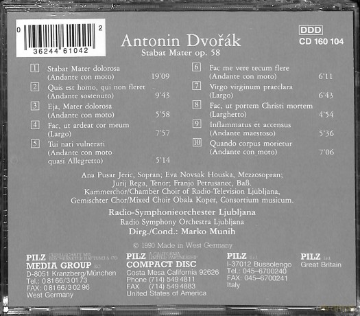 Dvorak: Stabat Mater [CD]