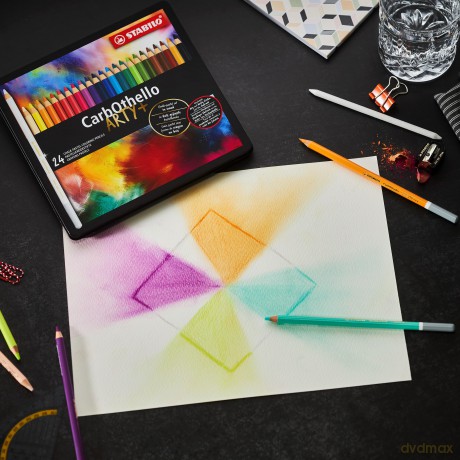 Stabilo: Stabilo Carbothello Metal Box Of 24 Colours - Chalk-Pastel Coloured Pencil [CD]