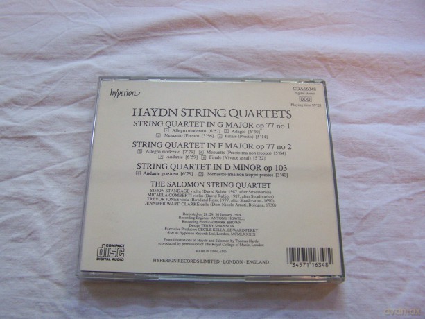 Salomon String Quartets The: String Quartet Op 71 No 1 In B Flat - Op 71 No 2 In D [CD]