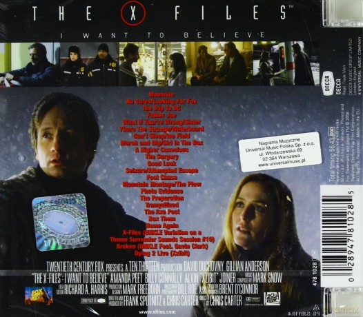 The X Files: I Want To Believe soundtrack (Z Archiwum X: Chcę Wierzyć) [CD]