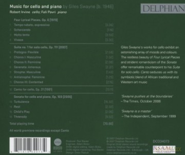 G. Swayne: Swayne - Music for Cello and Piano [CD]