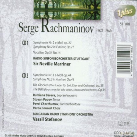 Sergey Rachmaninov: Symphonies Nos. 2 and 3, Vocalise, the Bells [2CD]