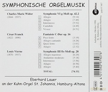 Eberhard Lauer: Symphonische Orgelmusik [CD]