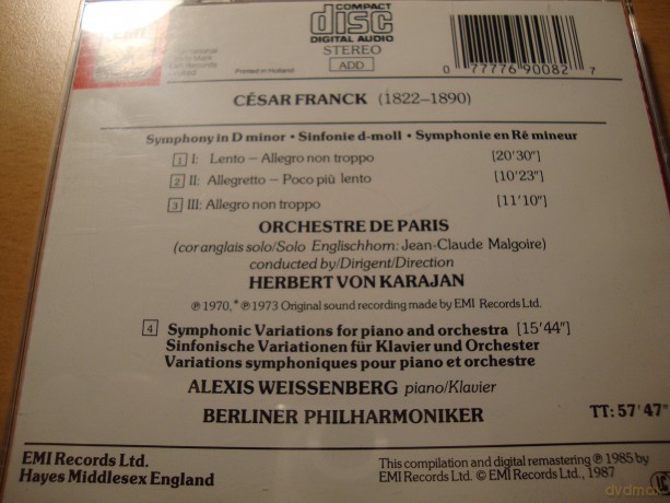 Franck: Symphony in D Minor [CD]