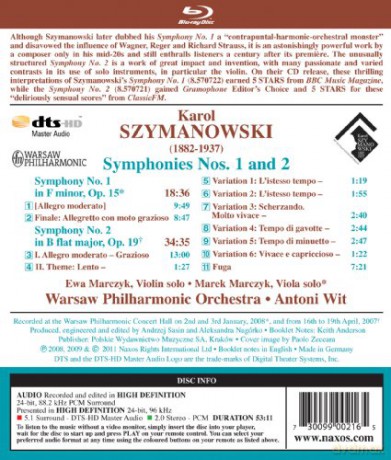 K. Szymanowski: Szymanowski: Symphonies Nos. 1 and 2 [CD]