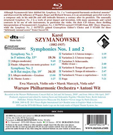 K. Szymanowski: Szymanowski: Symphonies Nos. 1 and 2 [CD]