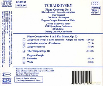 P. Tschaikowsky: Tchaikovsky/piano Concerto no.1/tempest [CD]
