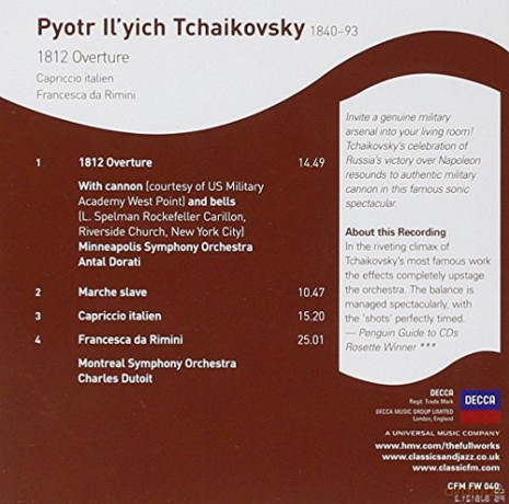 Pyotr Tchaikovsky: Tchaikovsky: 1812 Overture [CD]