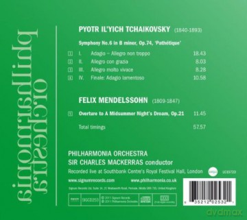 Cajkovskij: Tchaikovsky: Symphony No. 6; Mendelssohn: Overture to a Midsummer Night S Dream op.21 [CD]