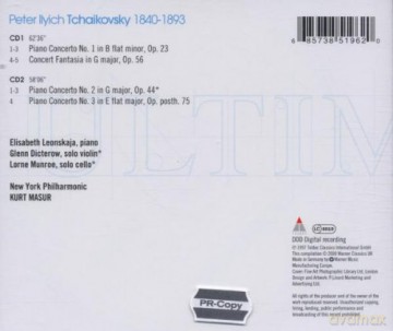 Leonskaja: Tchaikovsky:piano Concertos [CD]