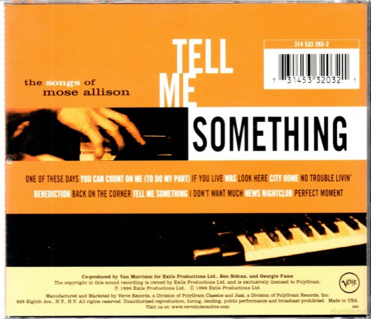 Van Morrison: Tell Me Something: The Songs of Mose Allison [CD]