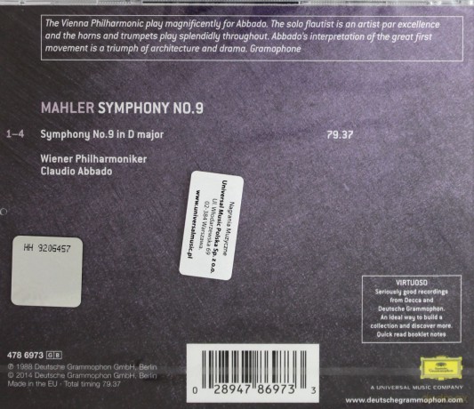 Mahler: Symphony 9 (Virtuoso) [CD]