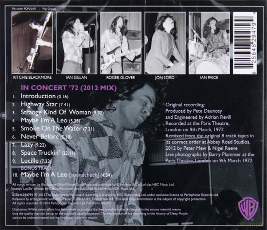 Deep Purple: In Concert '72 (2012 Mix) [CD]