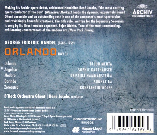 Rene Jacobs: Handel: Orlando [2CD]