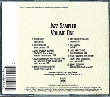 Jazz Sampler Volume One [CD]