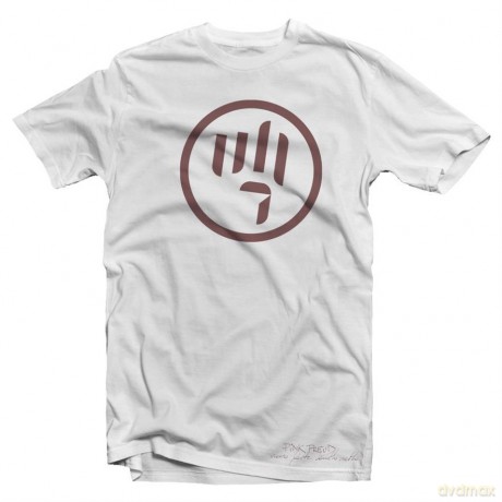 Pink Freud t-shirt z logo biały