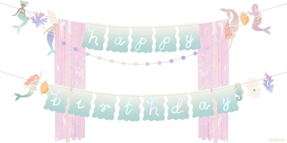 Baner Happy Birthday Syrenka 130x100cm