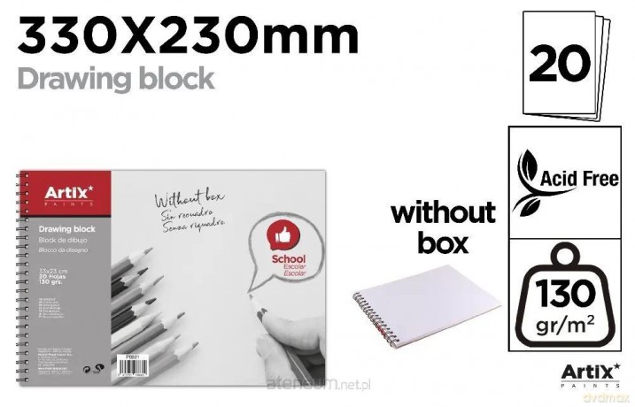 Blok rysunkowy 33x23cm 130g