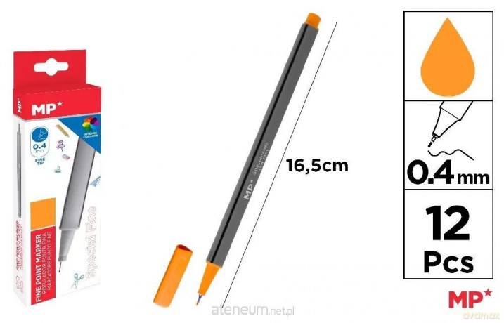 Cienkopis 0.4mm pomarańczowy (12szt)