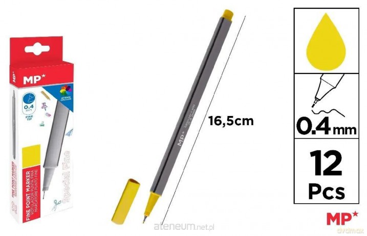 Cienkopis 0.4mm żółty (12szt)