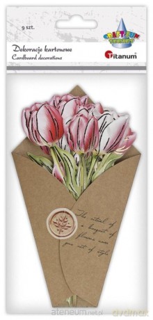 Dekoracje kartonowe Flower Letter tulipany 9szt