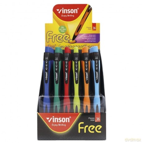 Długopis automatyczny Free 1008 niebieski (36szt)