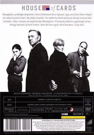House of Cards Sezon 1 [4DVD]