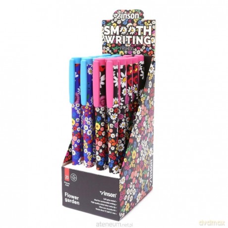 Długopis z zatyczką Fashion Flower nieb. (20szt)