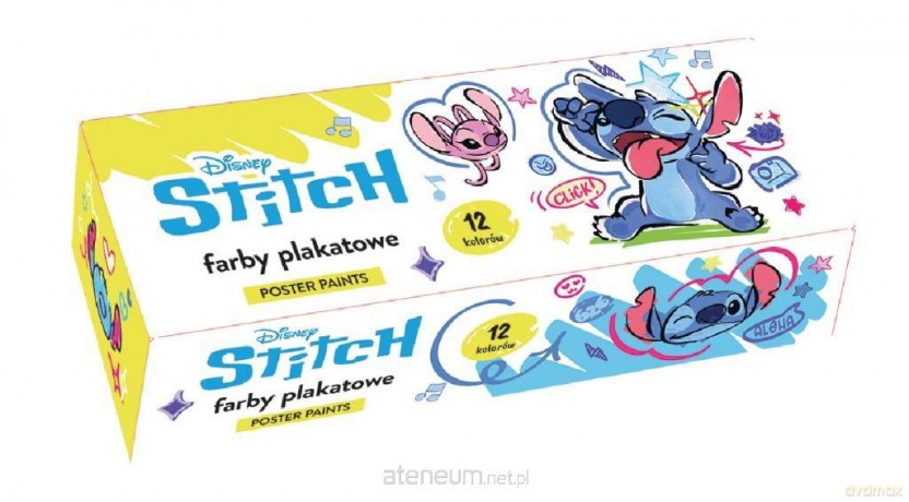 Farby plakatowe 12 kolorów Stitch