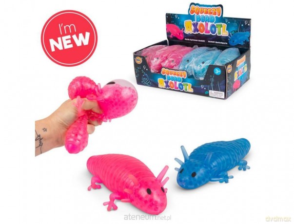 Gniotek axolotl z kuleczkami MIX